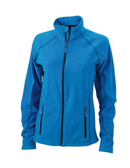 Ladies` Structure Fleece Jacket Aqua / Navy