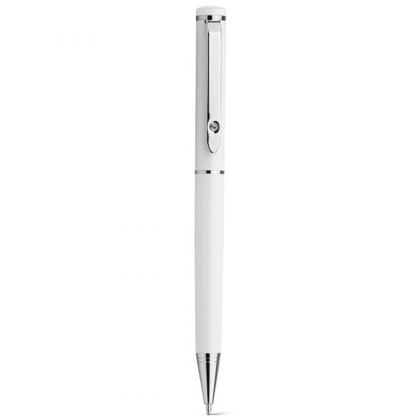 CALIOPE SET. Schreibset mit Tintenroller und Kugelschreiber aus Metall Weiß