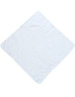 Piped Border Baby Towel With Hood Terry White Piped Border Baby Towel With Hood Terry White