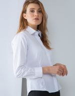Ladies` Long Sleeved Pinpoint Oxford Shirt