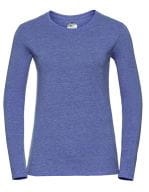 Ladies` Long Sleeve HD T Blue Marl