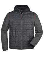 Men's Knitted Hybrid Jacket Grey Melange / Anthracite Melange