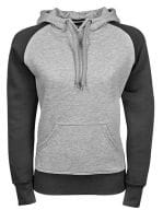 Womens Two-Tone Hooded Sweatshirt Heather Grey / Dark Grey (Solid)