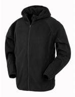 Hooded Recycled Microfleece Jacket Black