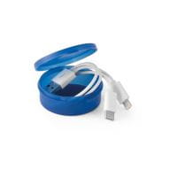 EMMY. USB-Kabel mit 3 in 1 Stecker Königsblau