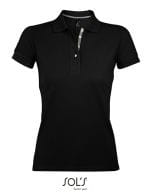 Women Polo Shirt Portland Black / Grey (Solid)