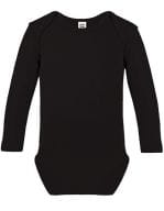 Long Sleeve Baby Bodysuit Black