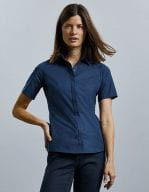 Ladies` Short Sleeve Fitted Ultimate Stretch Shirt
