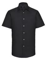 Men`s Short Sleeve Tailored Oxford Shirt Black