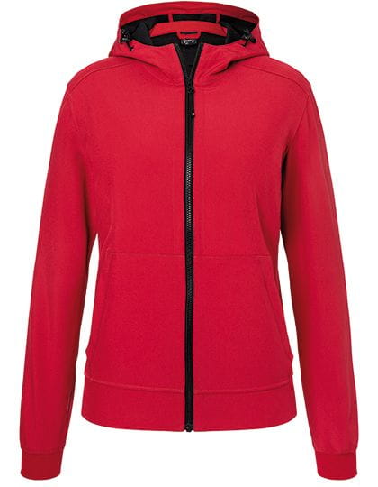 Ladies` Hooded Softshell Jacket Red / Black