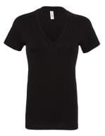 Women`s Jersey Deep V-Neck T-Shirt Black