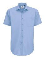 Poplin Shirt Smart Short Sleeve / Men Business Blue
