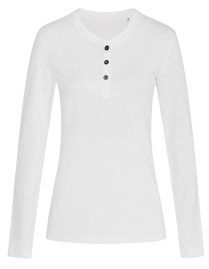 Sharon Henley Long Sleeve Women White