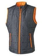 Ladies` Padded Light Weight Vest Carbon / Orange