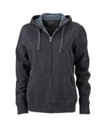 Ladies` Hooded Jacket Black / Carbon