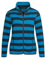 Striped Fleece Jacket Women Brilliant Blue