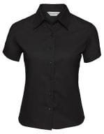 Ladies` Short Sleeve Classic Twill Shirt Black
