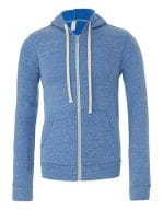 Unisex Triblend Full Zip Hoodie Blue Triblend (Heather)