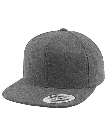 Melton Wool Snapback Cap Dark Grey