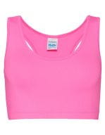 Girlie Cool Sports Crop Top Electric Pink