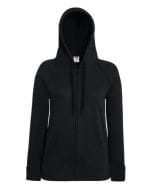 Ladies Lightweight Hooded Sweat Jacket Black