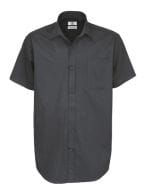 Twill Shirt Sharp Short Sleeve / Men Dark Grey (Solid)
