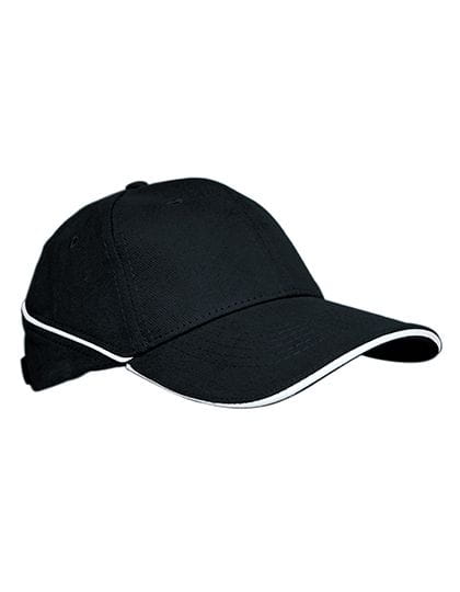 Cap White-Stripe Black