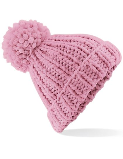 Oversized Hand-Knitted Beanie Dusky Pink