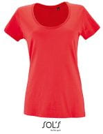 Women`s Low-Cut Round Neck T-Shirt Metropolitan Hibiscus