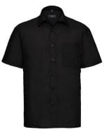 Men`s Short Sleeve Classic Polycotton Poplin Shirt Black