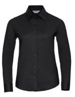 Ladies` Long Sleeve Classic Oxford Shirt Black