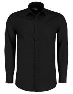Tailored Fit Poplin Shirt Long Sleeve Black