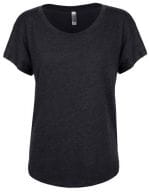 Ladies` Tri-Blend Dolman-T-Shirt Vintage Black (Tri-Blend)