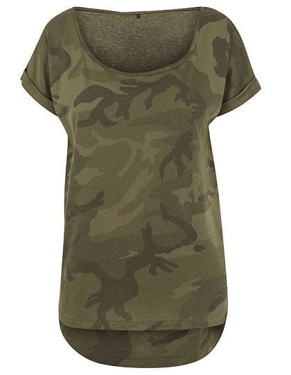 Ladies` Camo  Tee Olive Camo