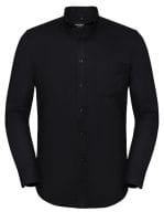Men`s Long Sleeve Tailored Button-Down Oxford Shirt Black
