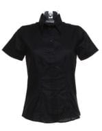 Women`s Tailored Fit Workwear Oxford Shirt Short Sleeve Black