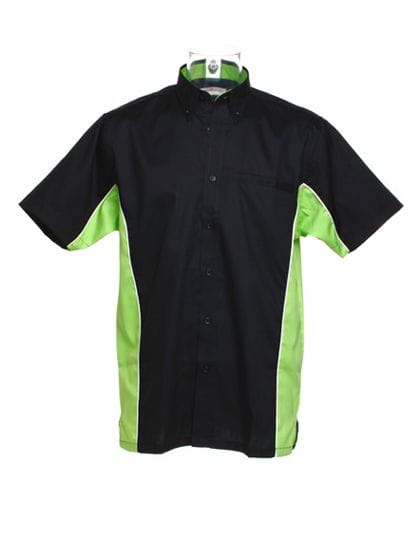 Classic Fit Sportsman Shirt Short Sleeve Black / Lime / White