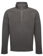 Parkline Zip Neck Mini Stripe Micro Fleece Seal Grey (Solid)