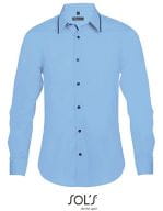 Long Sleeves Fitted Shirt Baxter Men Sky Blue / Navy