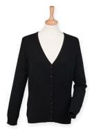 Ladies` Lightweight V-Neck Short Cardigan Black