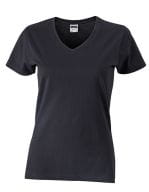 Ladies` Slim Fit V-T Black