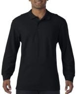 Premium Cotton® Long Sleeve Double Piqué Polo Black