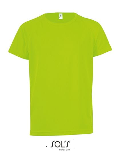 Kids` Raglan Sleeved T-Shirt Sporty Neon Green