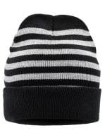 Striped Winter Beanie Black / Light Grey Melange