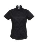 Women`s Tailored Fit Corporate Oxford Shirt Short Sleeve Black
