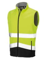 Printable Safety Softshell Gilet Fluorescent Yellow / Black