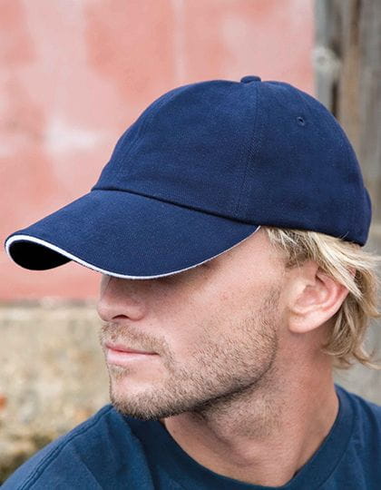 Memphis Brushed Cotton Low Profile Sandwich Peak Cap