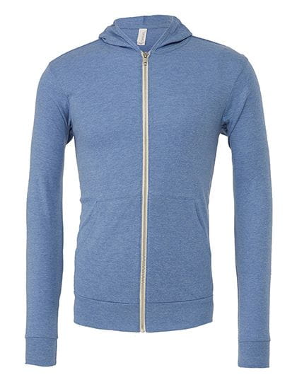 Unisex Triblend Lightweight Hoodie Blue Triblend (Heather)