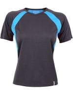 Pace Ladies` Tech Tee Anthracite / Azure Blue