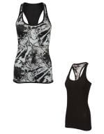 Women`s Reversible Workout Vest Black / Black Print
